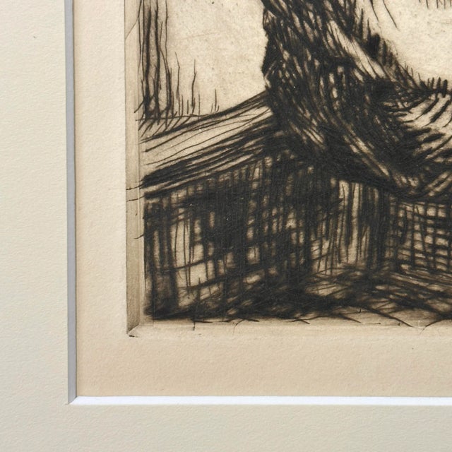 Richard Hood Wpa Expressionist Portrait of Three Men, Signed (Etching, 1935)/Black Art For Sale - Image 4 of 5