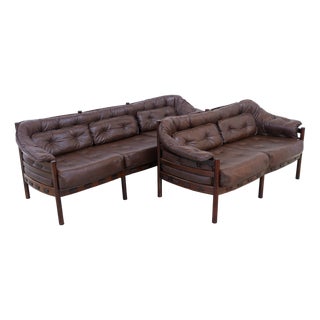 Set of Mid-Century Modern Sofa Set by Ellekær & Norell for Coja Sweden, 1970s For Sale