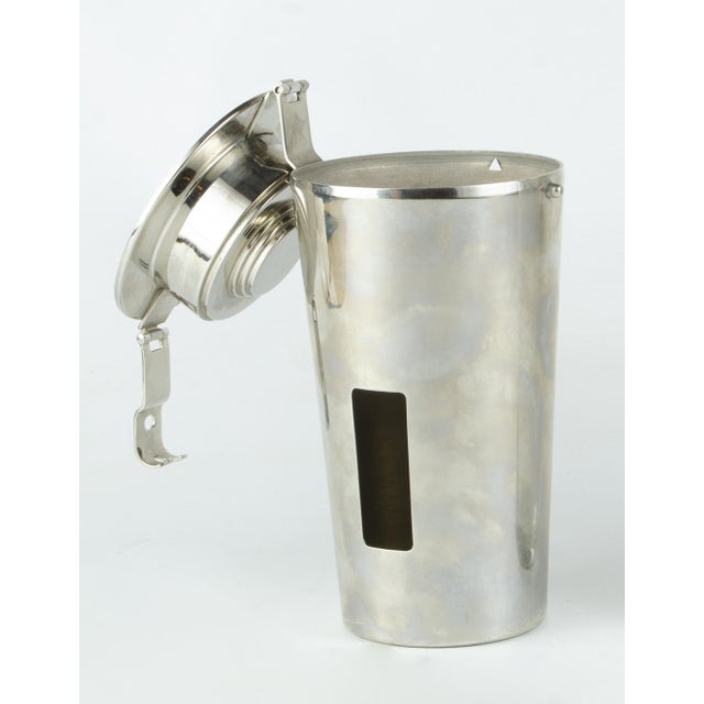 1930s Art Déco Silverplated Brass Cocktail Shaker "The Barman" by Ghiso - a Pair For Sale - Image 6 of 10