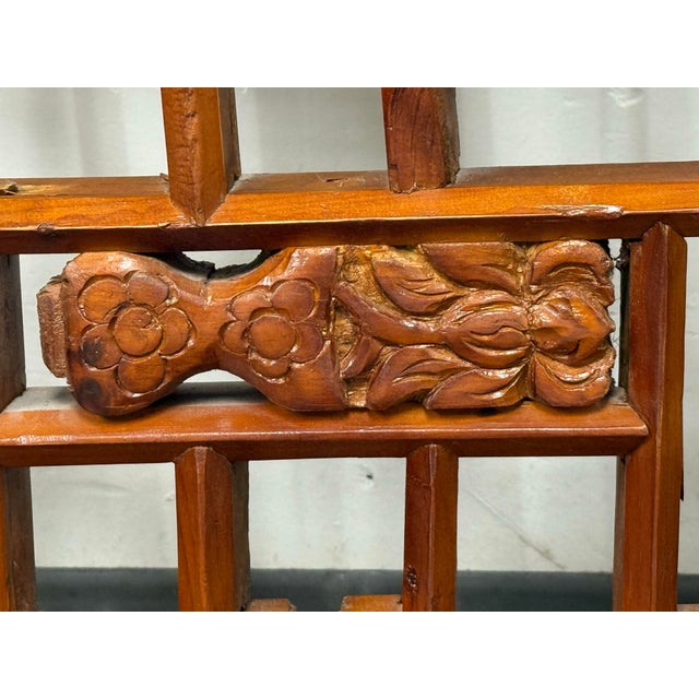 Wood Chinese Carved Wood Geometric Lattice Panel, Antique For Sale - Image 7 of 12