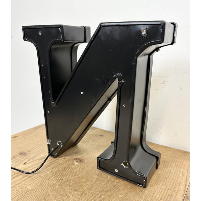 Vintage Illuminated Letter N, 1970s For Sale - Image 10 of 17