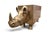 A striking and highly decorative sculptural double bottle holder in the form of a stylized rhinoceros, produced in France...