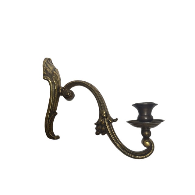 Goldenrod Classicist Bronze Wall Lamp, Poland, 1900s For Sale - Image 8 of 9