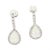 Adorn yourself with these luxurious drop earrings crafted from 18K white gold. The contemporary design and prong setting...