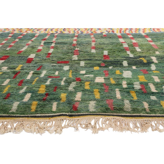 Berber Tribes of Morocco Modern Beni Mrirt Moroccan Rug - 11'08 X 14'01 For Sale - Image 4 of 9