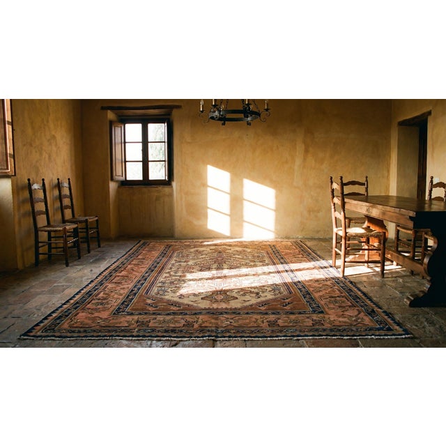1930s Ivory Tree of Life Tribal Antique Persian Malayer Rug 5'0" X 6'2" Hand Knotted Wool Carpet For Sale - Image 9 of 9