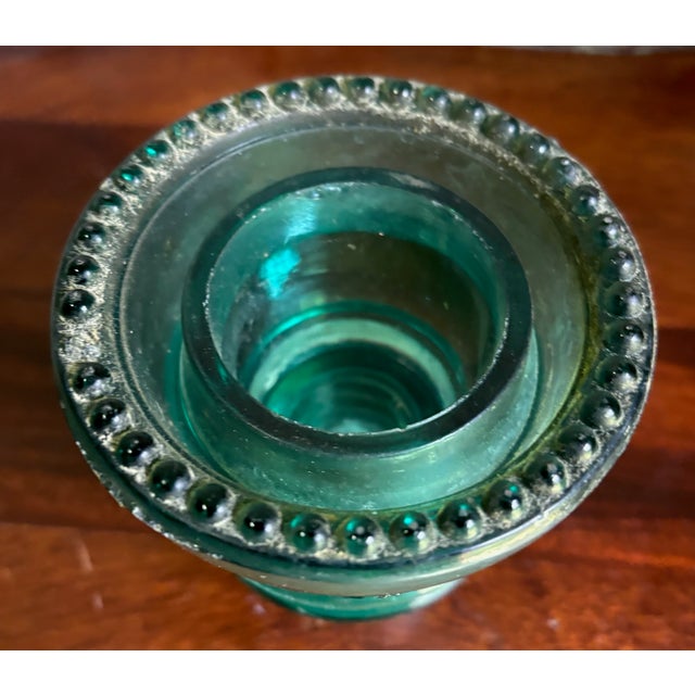 Early 20th Century Antique Hemingray 42 Vintage Aqua Blue Glass Telephone Telegraph Insulator For Sale - Image 5 of 6