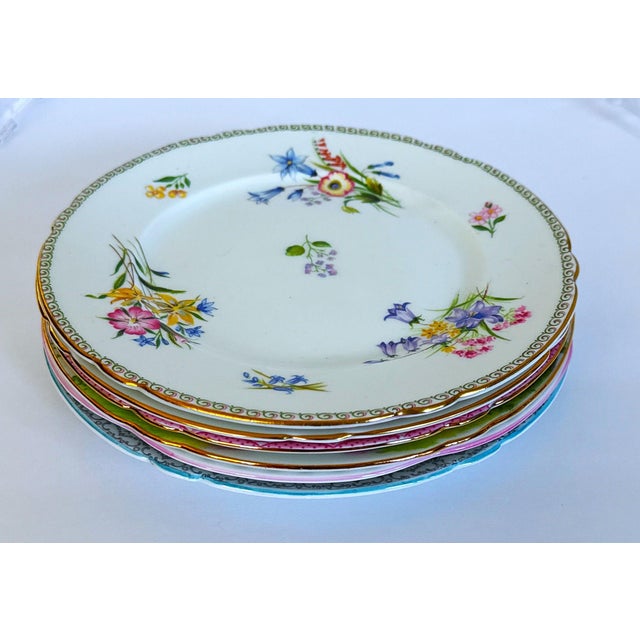 English Fine Bone China Lunch Plates by Shelly - Set of 6 For Sale - Image 15 of 15