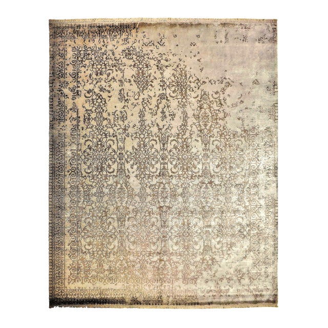 Hand Knotted Bamboo Silk Rug. 8'1"x 10'1" For Sale