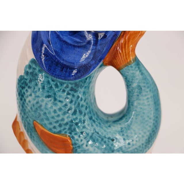 Antique Portuguese Palissy Ware Set of Two Gurgle Jugs, Pitcher, Earthenware For Sale - Image 4 of 18