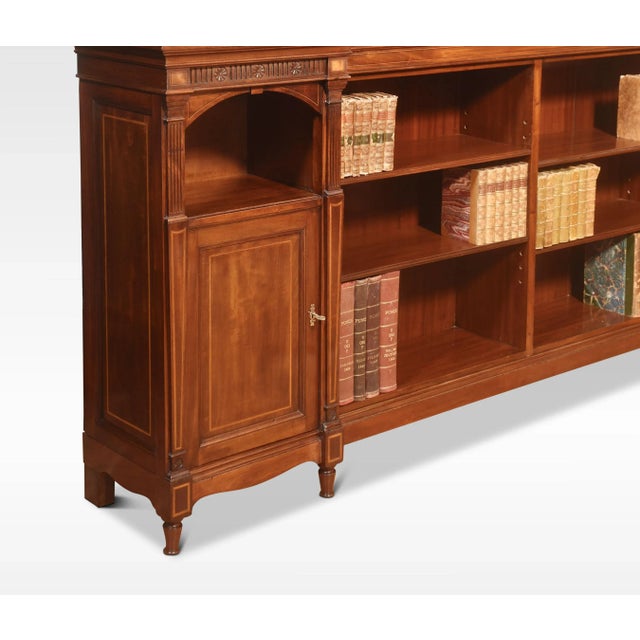 Mahogany Inlaid Corner Open Bookcase, 1890s For Sale - Image 6 of 9