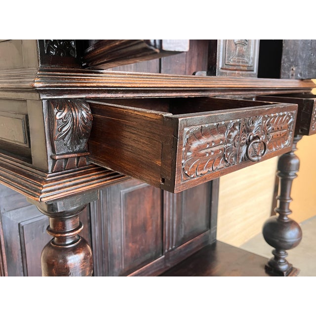 Late 19th Century Dutch Hand Carved Renaissance Raised Cabinet For Sale - Image 10 of 18