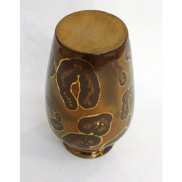 1940s Small Vase with Metallic Glaze by Ceramist Lucien Brisdoux, 1930s For Sale - Image 5 of 13