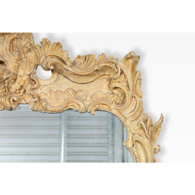 19th Century 19th Century French Louis XV Revival Hand-Carved Mirror For Sale - Image 5 of 12