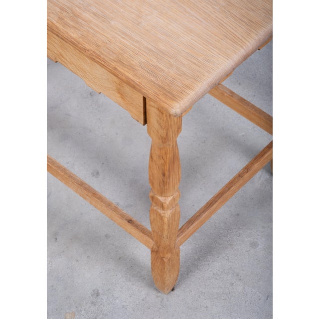 Danish Brutalist Oak Bedside Table by Henning Kjærnulf, 1960 For Sale - Image 9 of 13