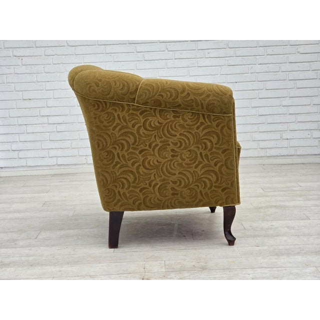 Vintage Danish Relax Chair in Light Green Furniture Wool, 1950s For Sale - Image 4 of 18