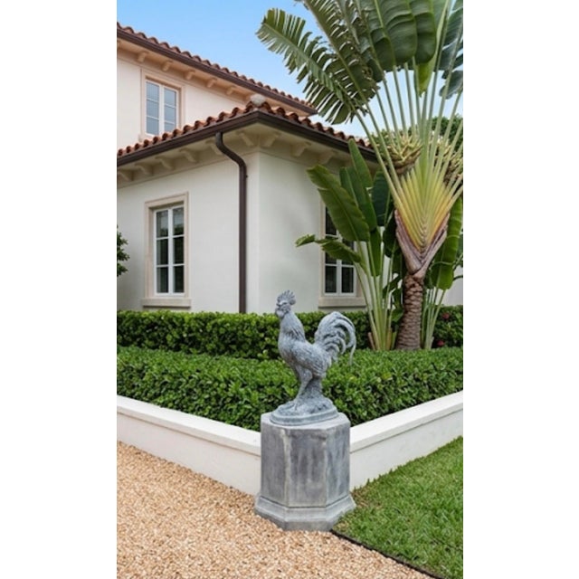 Vintage Cast Iron Country Rooster Garden Statue For Sale - Image 12 of 12
