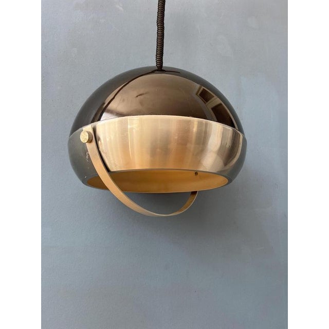 Metal Mid-CenturySpace Age Dome Pendant Lamp from Lakro For Sale - Image 7 of 11
