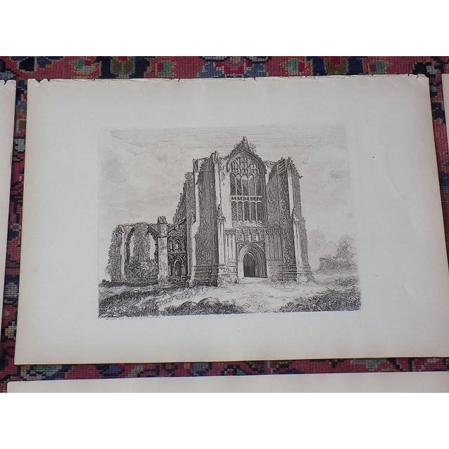 Realism Imperial Folio Antique 19th Century George Cuitt Architectural Etchings - Set of 6 For Sale - Image 3 of 9