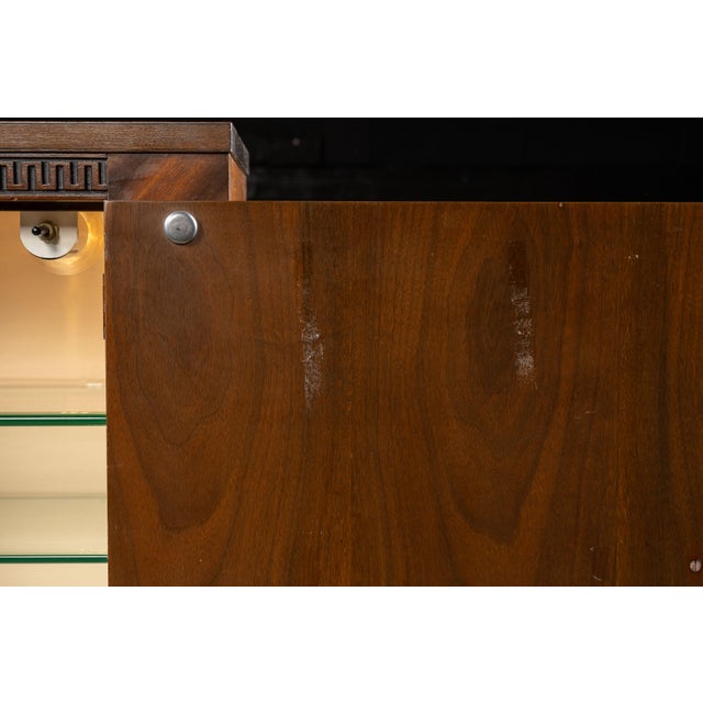 Vintage Streamline Art Deco Walnut Lighted Medical Cabinet by Hamilton For Sale - Image 17 of 18