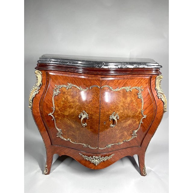 1900s French Louis XVI Mahogany Marble Commode - 1 Pc For Sale - Image 10 of 12