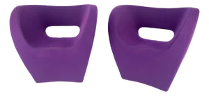 Pair of Albert Armchair Chairs by Ron Arad Moroso Purple Wool Upholstery