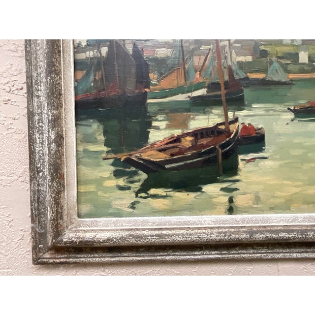 French Impressionist Harbor Scene Oil Painting Lucien Lefebvre-Foinet Paris For Sale - Image 4 of 17