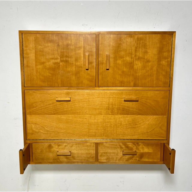 Mid-Century Modern C. 1970s Charles Webb Wall Mounted Secretary Desk Cabinet For Sale - Image 3 of 13