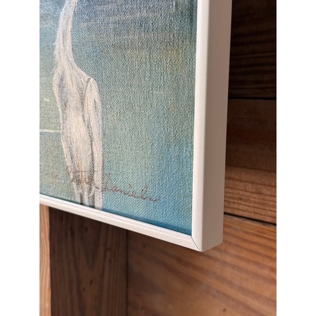 Coastal Vintage Old Florida Egret Landscape Painting by Debra Pate Daniels For Sale - Image 3 of 11