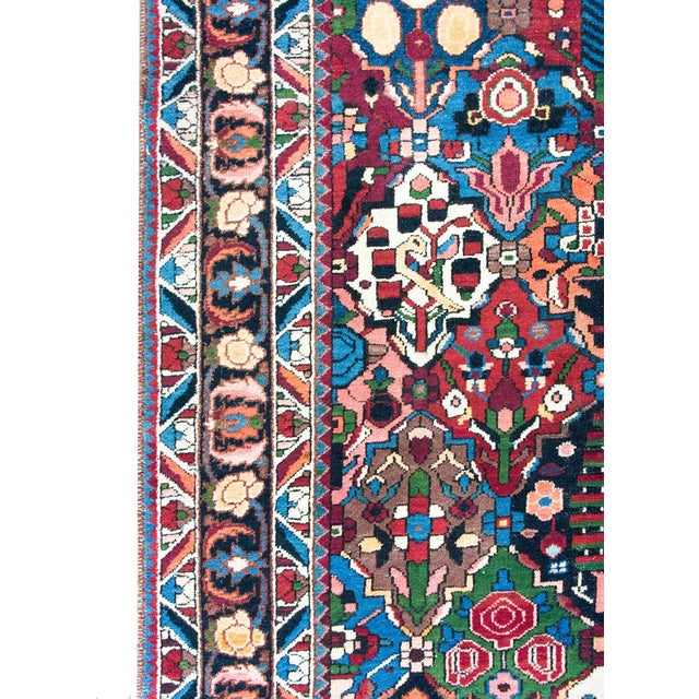 Burgundy Early 20th Century Persian Bakhtiari Rug For Sale - Image 8 of 14