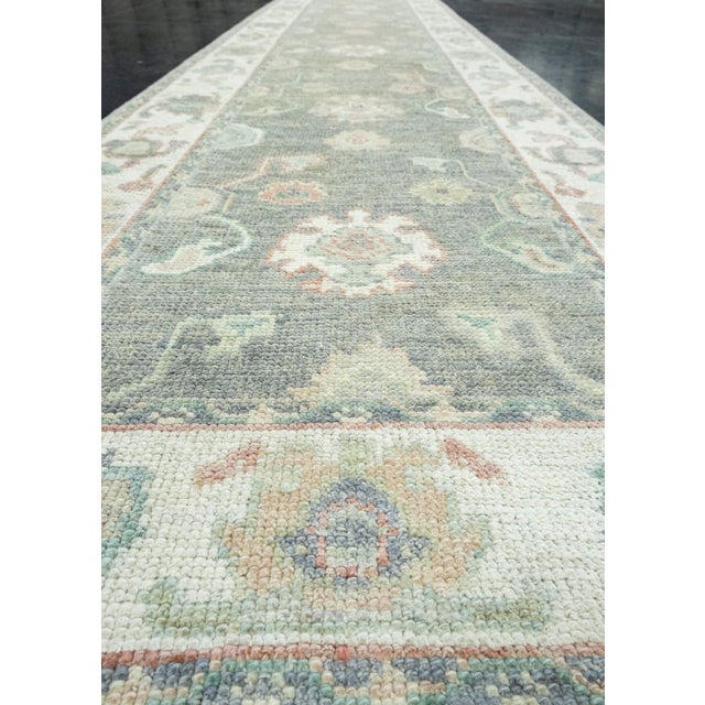 Textile Turkish Oushak Runner Rug 2'10" x 12'4" #17916 For Sale - Image 7 of 8