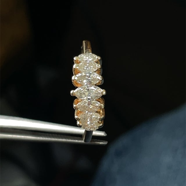 14k Yellow Gold Marquise Cut Natural Diamond Ring For Sale - Image 9 of 10