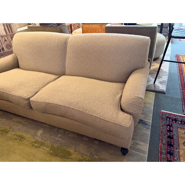 J. Fitzgerald English Traditional Rolled Arm Sofa on Casters For Sale - Image 9 of 12