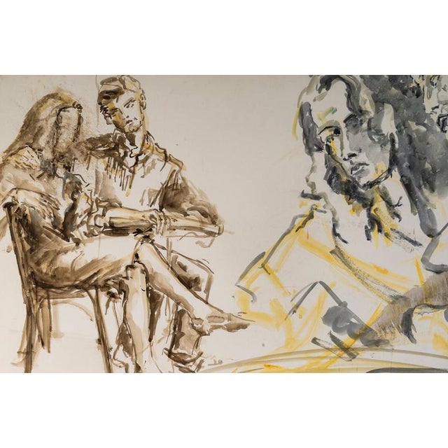 Unknown, Depicting a Couple, 20th Century, Watercolour on Paper For Sale - Image 4 of 7