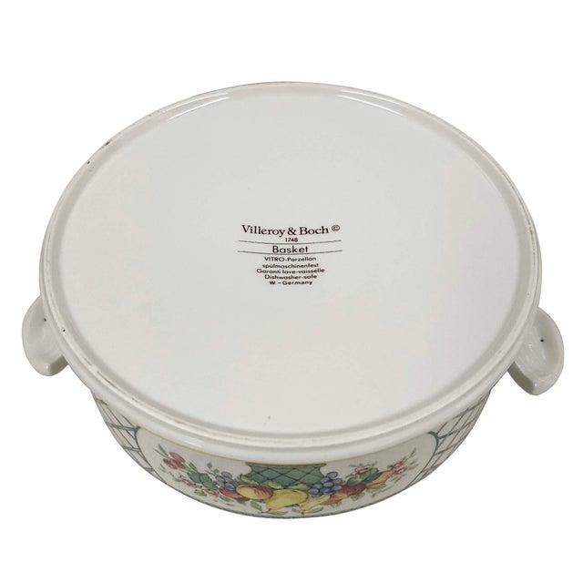 1980s Villeroy and Boch Basket Covered Vegetable/Serving Bowl With Lid For Sale - Image 10 of 11