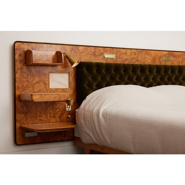 Wood Gio Ponti Headboard and Bedframe With Attached Nightstands For Sale - Image 7 of 12