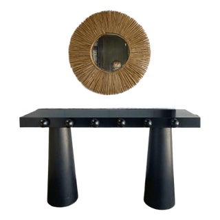 Dot 65 inch Modern Architectural Console Table with Ball Design in Black For Sale