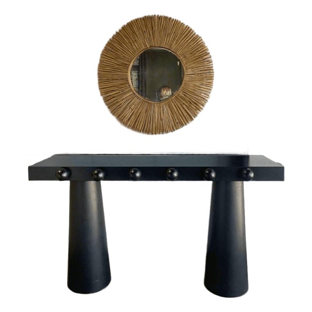 Dot 65 inch Modern Architectural Console Table with Ball Design in Black For Sale