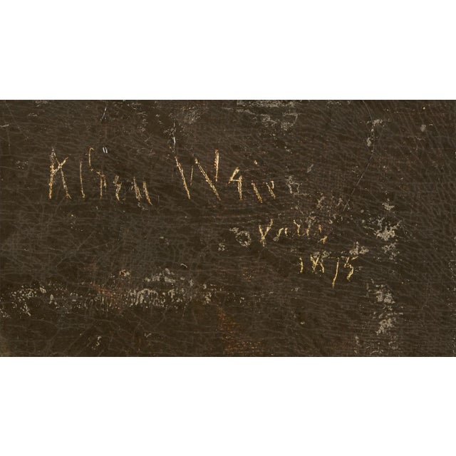 Early 20th Century J. Alden Weir O/C Painting, Peasant Woman Laughing For Sale - Image 6 of 7