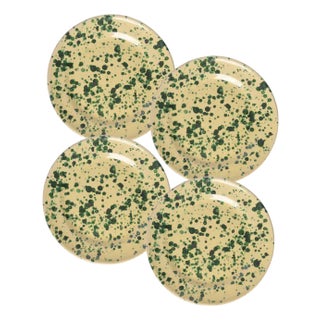 Sharland England Splatter Side Plate - Set of 4, Yellow & Verde For Sale