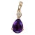 2.4ct Amethyst Pendant with a Natural Diamond in Solid 14k Yellow Gold Pear 11x8mm For Sale