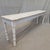 An absolutely charming antique late 1800s or early 1900s rustic French pine and hardwood console table with turned legs....