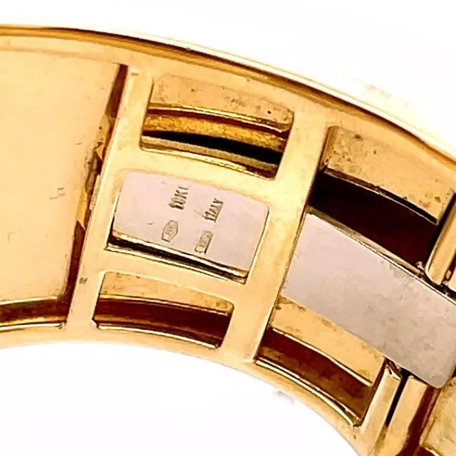 Roberto Coin Nabucco 1ct Diamonds 18k Two Tone Gold Wide Flex Bracelet For Sale In Miami - Image 6 of 7