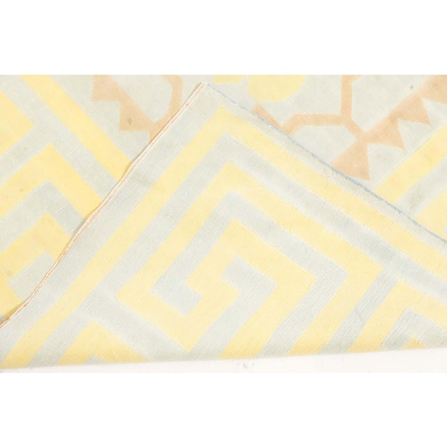 Gray Doris Leslie Blau Extra Large Vintage Indian Dhurrie Rug with Geometric Allover For Sale - Image 8 of 8