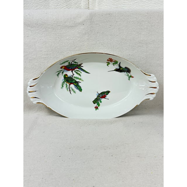 1960s Vintage Exotic Birds Gratin Dish For Sale - Image 5 of 12