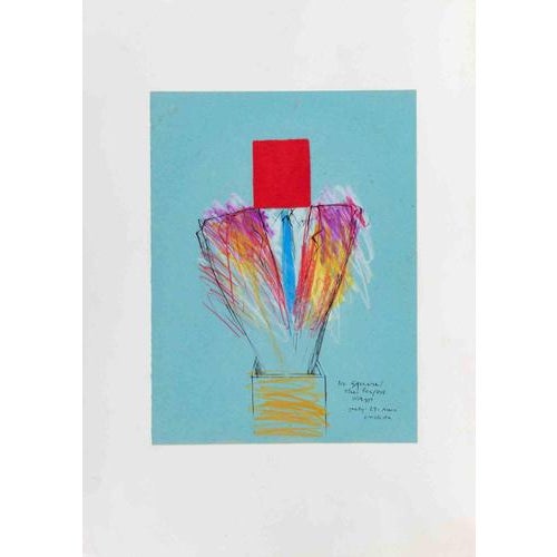 Mixed media on paper realized by Sergio Barletta. Hand signed. Very good condition. This piece is attributed to the...