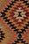 Mediterranean Vintage Mid-Century Malatya Geometric Green and Burgundy Red Wool Kilim Rug For Sale - Image 3 of 7