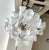 Metal Mazzega Murano Clear White Petal Chandelier For Sale - Image 7 of 18