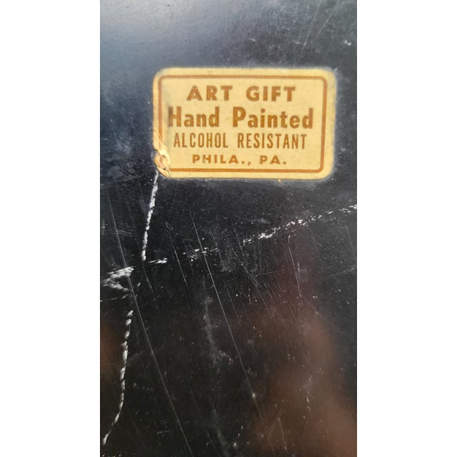 Vintage Hand Painted Metal Tray For Sale - Image 11 of 12