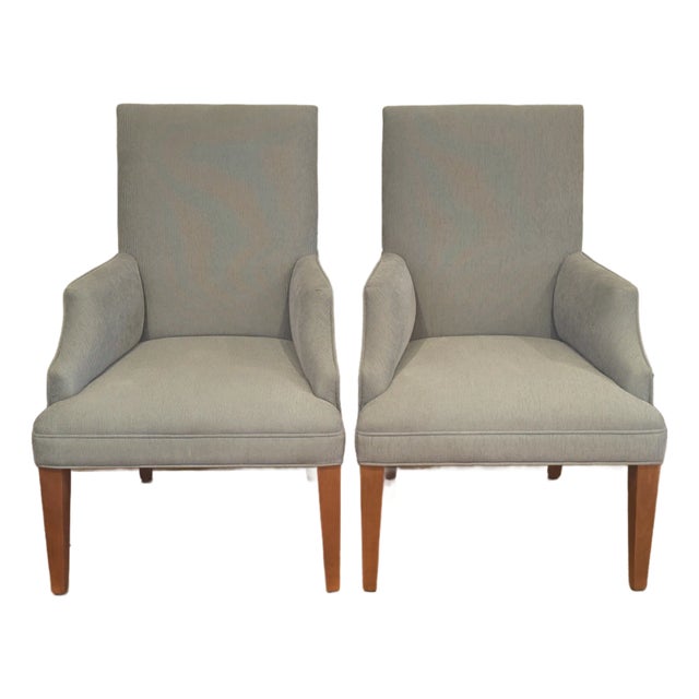 Restoration Hardware High-Back Armchairs – Set of 2 For Sale